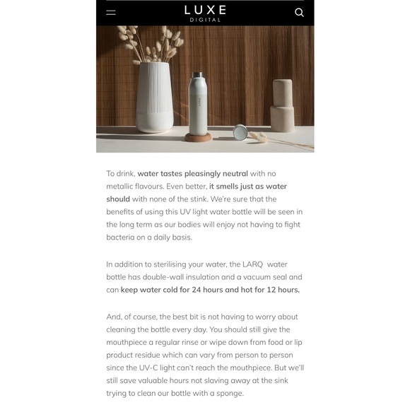 LARQ water bottle - Picture 6 of 12